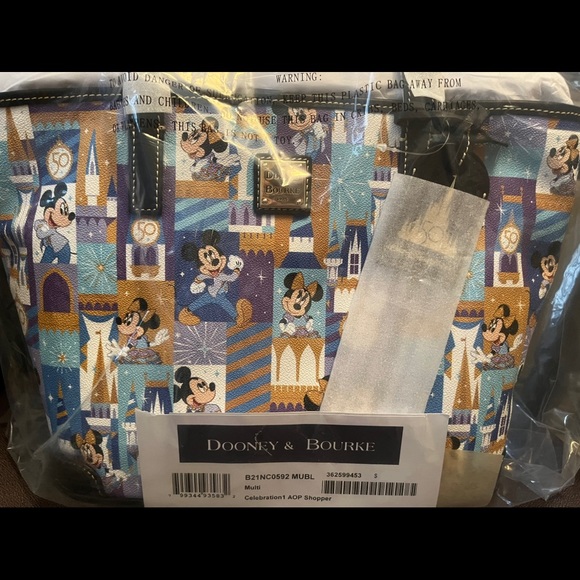 Mickey and Minnie Mouse Dooney & Bourke Tote Walt Disney World 50th Anniversary - Picture 2 of 4